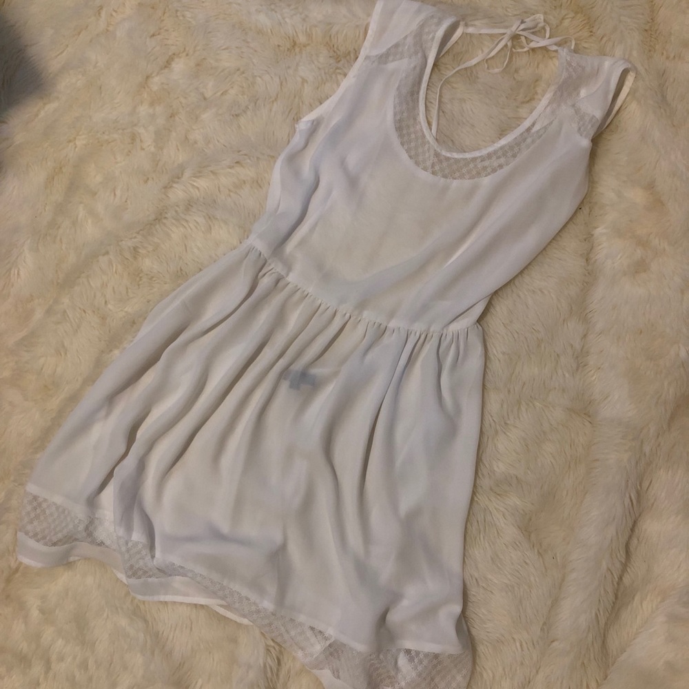 Sheer White Low Back Cover Up